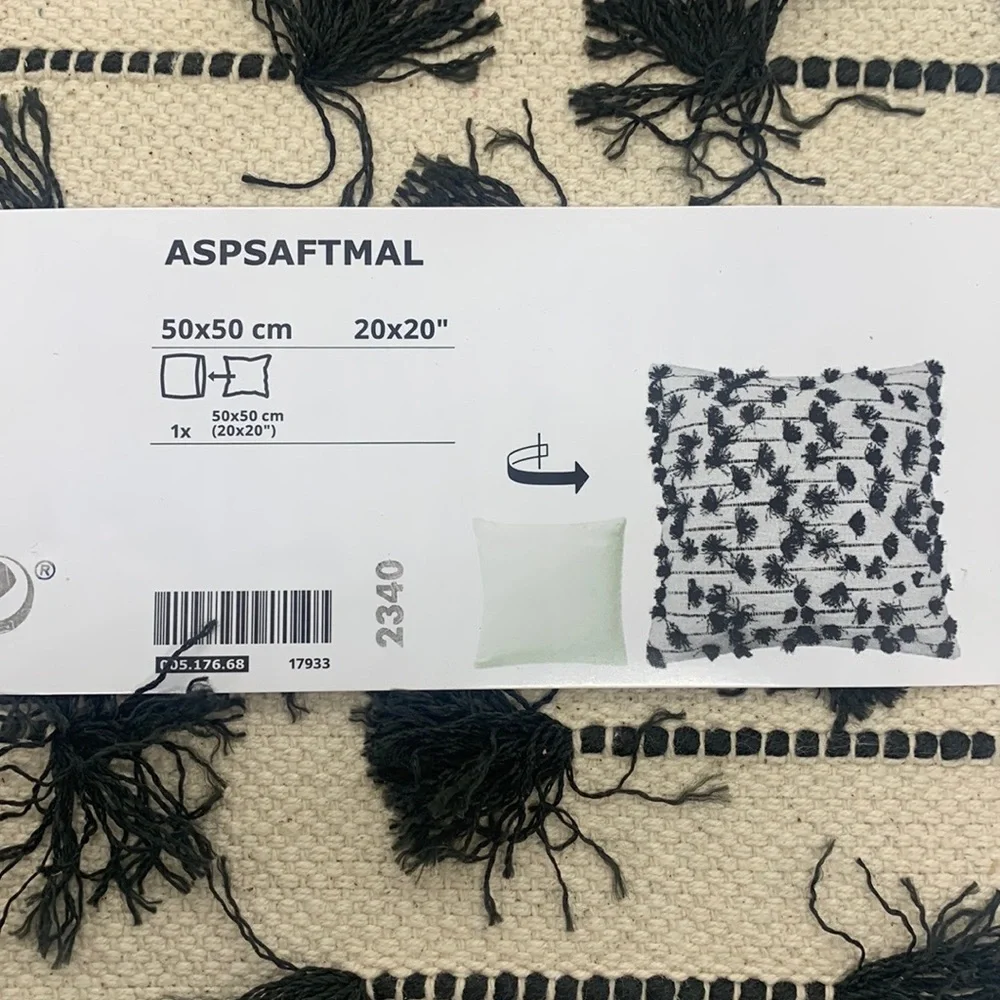 IKEA NWT ASPSAFTMAL Pillow Cushion Cover 20x20